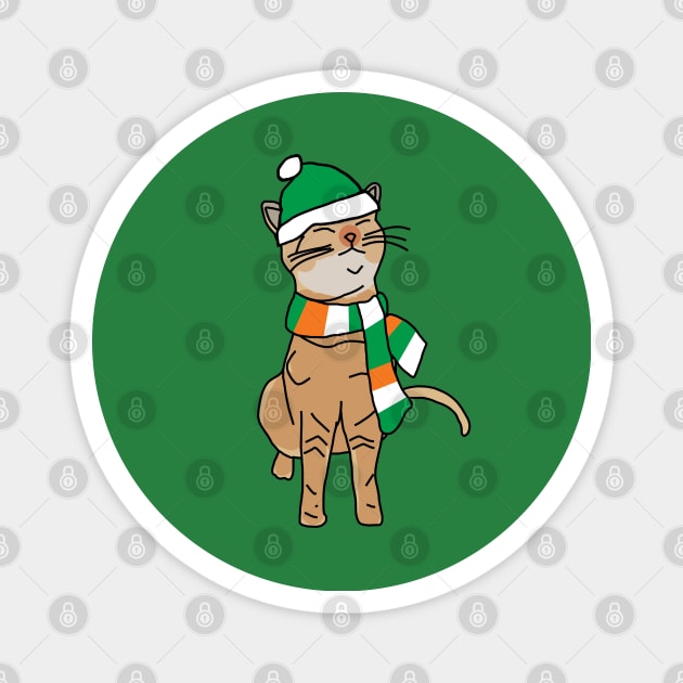 Irish Kitty Cat on St Patricks Day Magnet by ellenhenryart